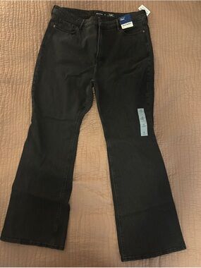Old Navy Higher High Rise Flare Secret Smooth Pockets Black Jeans